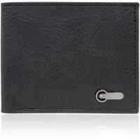 AfitLulu Geldbörse Herren Klein Portmonee Herren Slim Geldbeutel Herren Leder Karten Portemonnaie Herren Bifold Brieftasche Herren mit 3 Kartenschlitze, 2 Geldschlitze und 1ID-Fenster (Schwarz)