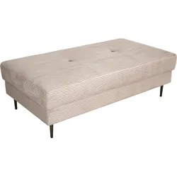 Sitzhocker TRENDS BY HG "SUMMER", beige, B:142cm H:46cm T:78cm, Hocker, in Cord-Stoff mit Metallfuß