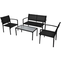 vidaXL Garten-Lounge-Set 4-tlg. schwarz 42162