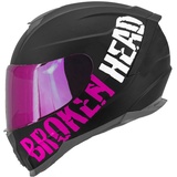 Broken Head BeProud Sport Pink Set Motorradhelm + Rose-Gold Verspiegeltes Vis...
