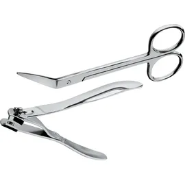 MedoVital Badebürste Fußnagelschere und -clipper im 2er-Set, Uni grau|silberfarben