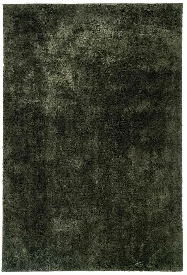Dunkelgrüner Teppich in modernem Design rechteckig
