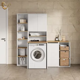 livinity® Paolina Badschrank 40,2 x 88,2 cm Weiß/Artisan