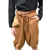 Battle-Merchant - Mittelalterliche Knickerbocker Jonte für Kinder - Kniebundhose für Kinder - Wikingerhose - Piratenhose - Kurze Hose (DE/NL/SE/PL, Numerisch, 164, Regular, Beigebraun) - 164