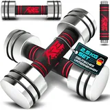 RE:SPORT® 2er Hanteln Set aus massivem Stahl 2,5/5/7,5/10 kg | Hantel Kurzhantel mit Gewichten & Schaumstoffgriff | Fitness Kurzhanteln Home Gym, Krafttraining & Muskelaufbau (Rot, 2 x 2,5 kg)
