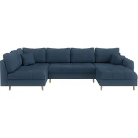 Home Affaire »CHARRE U-Form mit Ottomane, Maße B/T/H: 310/161/81 cm«, feine Steppung, lose Rücken- und Zierkissen, auch in Cord und Bouclé