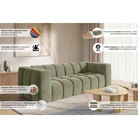 homsy by ana johnson Big-Sofa HOMSY BY ANA JOHNSON "»L« BOUBELLE Design-Sofa mit Steppung, Bubble-Optik, Breite 246 cm", beige, B:246cm H:75cm T:100cm, 100% Polyester, Sofas, Big-Sofa, 4-Sitzer mit Wellenunterfederung, L Sitztiefe 63 cm