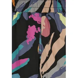 URBAN CLASSICS Aop Viscose Resort High Waist Shorts Black Fruity 4XL
