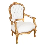 Biscottini Barock, 5 x 49,5 x 50 cm | Stühle Louis XVI | französischer Stil zum Schlafen, Weiß, Veloursholz, 74,5 x 49,5 x 50 cm