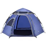 pro.tec Kuppelzelt, Personen: 3, »Nybro« Campingzelt für 2-3 Personen Pop Up Kuppelzelt Blau blau