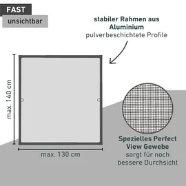 WINDHAGER Insektenschutz-Fensterrahmen Click & Protect 130 x 140 cm Weiß