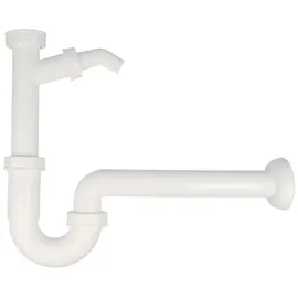 tecuro Kunststoff Röhren-Geruchsverschluss mit Geräteanschluss, für Waschtisch