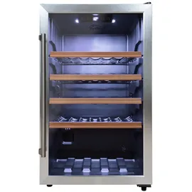 Tronitechnik TroniTechnik® Weinkühlschrank, Getränkekühlschrank, 126 Liter, 63 Flaschen, Wein Kühlschrank Edelstahl-Optik, mit LED