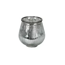 Windlicht Glas silber 650771013129 13x14cm