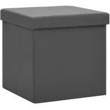 vidaXL Hocker mit Stauraum  Grau PVC