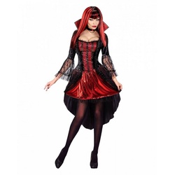 Horror-Shop Vampir-Kostüm Vampiressa Bethany Damenkostüm als Verkleidung für rot|schwarz L