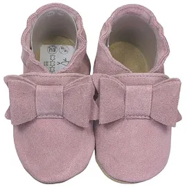 HOBEA-Germany Krabbelschuhe Schleife altrosa 18/19 (6 - 12 Monate) Krabbelsohle