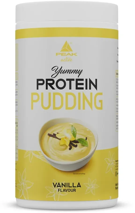 PEAK Yummy Protein Pudding - 450g - Geschmack Vanilla I 15 Portionen I Proteinquelle: Casein, Milchprotein Konzentrat I kaum Fett & Kohlenhydrate I einfache Zubereitung 450 g