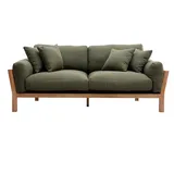 miliboo Couch Stoff 3-Sitzer Khaki
