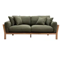 miliboo Couch Stoff 3-Sitzer Khaki