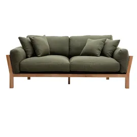miliboo Couch Stoff 3-Sitzer Khaki