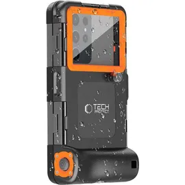 TECH-PROTECT Universal Wasserdichtes Tauchgehäuse schwarz-orange