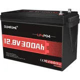 Dumfume LiFePO4 12V 300Ah Batterie mit 200A BMS, 3840W Leistung - 12V Lithium Batterie für Wohnmobile, Solar Speicher, Camping, Tiny House, Stromspeicher für Zuhause