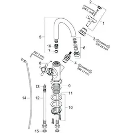 Hansgrohe Montreux Zweigriff Waschtischarmatur Edelstahl Optic