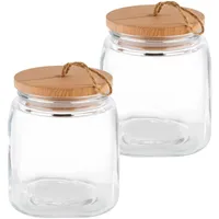 APS 2er Set Vorratsgläser Vorratsglas -WOODY- 82256 2 Liter