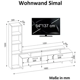 moebel17 Wohnwand Simal Weiß Cordoba (317-317)