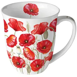 Ambiente Home Teetasse 0,4 l Weiß/Rot