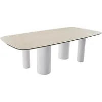 DeLife Esstisch Edge Boot 240x120 Keramik Travertin Natur Pilier