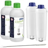 DeLonghi, 2x EcoDecalk Entkalker + 2x Wasserfilter DLS C002 + 1x DeLonghi Reinigungsbürste (Rohrreinigung)