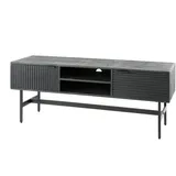 KAWOLA Lowboard ELVAS TV-Board Mango massiv schwarz 2 Schubladen