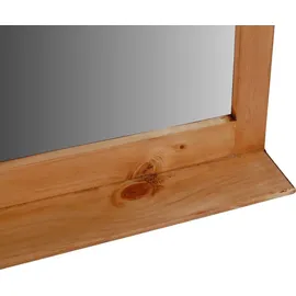 MiaMöbel Mexico Spiegel mit Ablage Glas, Massivholz Pinie Mexiko Möbel Mexikanisch