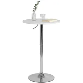 CLP Stehtisch rund 60 cm drehbar höhenverstellbar weiß