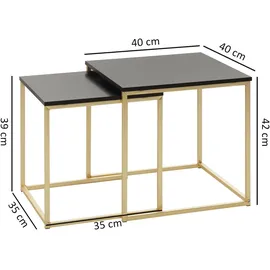 FineBuy Satztisch CHUR Ablagetisch Beistelltisch Metall/MDF Couchtisch 2er Set