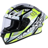 SMK Stellar #Uno, Integralhelm - Schwarz/Grau/Neon-Gelb - L