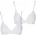 URBAN CLASSICS Ladies Basic unpadded Bra 2-Pack, - weiß,