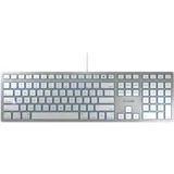 6000C FOR MAC - Tastatur - (USB-C Anschluss), US-Layout (QWERTY), Flüsterleise Tasten, Flaches Design, Weiß-Silber