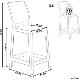 Beliani Wellington Kunststoff weiß 2er Set