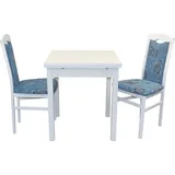HOFMANN LIVING AND MORE Essgruppe »Berta«, (Spar-Set, 3 tlg., 1 Tisch, 2 Stühle), blau