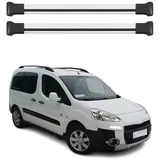 Omac Barres De Toit En Aluminium Pour Peugeot Partner Tepee 2008-2018 – Tüv / Din 75302:2019 – Charge Max 75 Kg – 2 Barres Argent