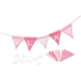 GoKi 60676 Buchstabenwimpelkette rosa, mit 10 Wimpeln