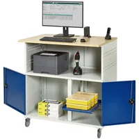 Certeo Rau Computer-Tisch ohne Monitorengehäuse mobil BxTxH 1100x800x1100mm