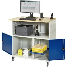 Certeo Rau Computer-Tisch ohne Monitorengehäuse mobil BxTxH 1100x800x1100mm