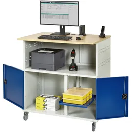 Certeo Rau Computer-Tisch ohne Monitorengehäuse mobil BxTxH 1100x800x1100mm