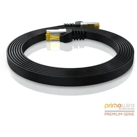 Primewire 10x LAN-Kabel CAT.7, RJ-45 (Ethernet), CAT 7 Flachband U/FTP Gigabit Netzwerkkabel 10 Gbit/s Patchkabel - 1m