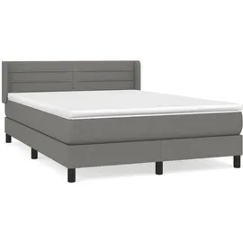 vidaXL Boxspringbett 140 x 200 cm H2 Dunkelgrau