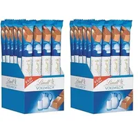 Lindt Schokolade LINDOR Vollmilch Schokoladen-Sticks | 24 x 40g Schokoladenriegel | zartschmelzende Alpenvollmilch-Schokolade | Pralinen-Geschenk | Schokoladen-Geschenk | Großpackung (Packung mit 2)